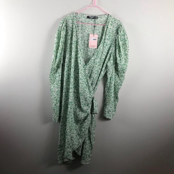 Missguided | floral wrap puff sleeve tea dress - Picture 2 of 10